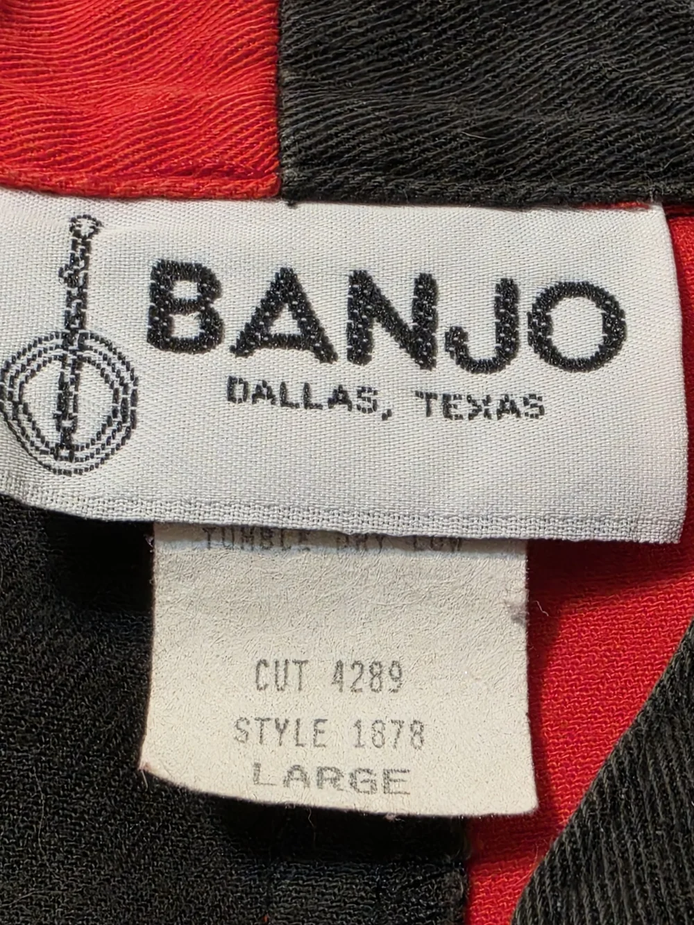 Banjo Women's Vintage Two-Tone Red & Black Asymmetric Button Shacket